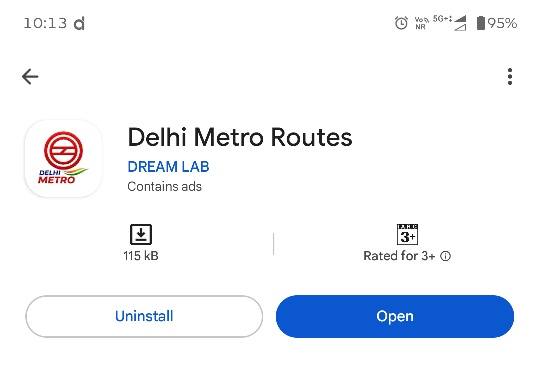 Delhi Metro app screenshot